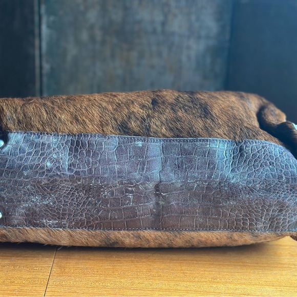 Maurizio Taiuti Brown and White Haircalf Tote - Picture 6 of 14